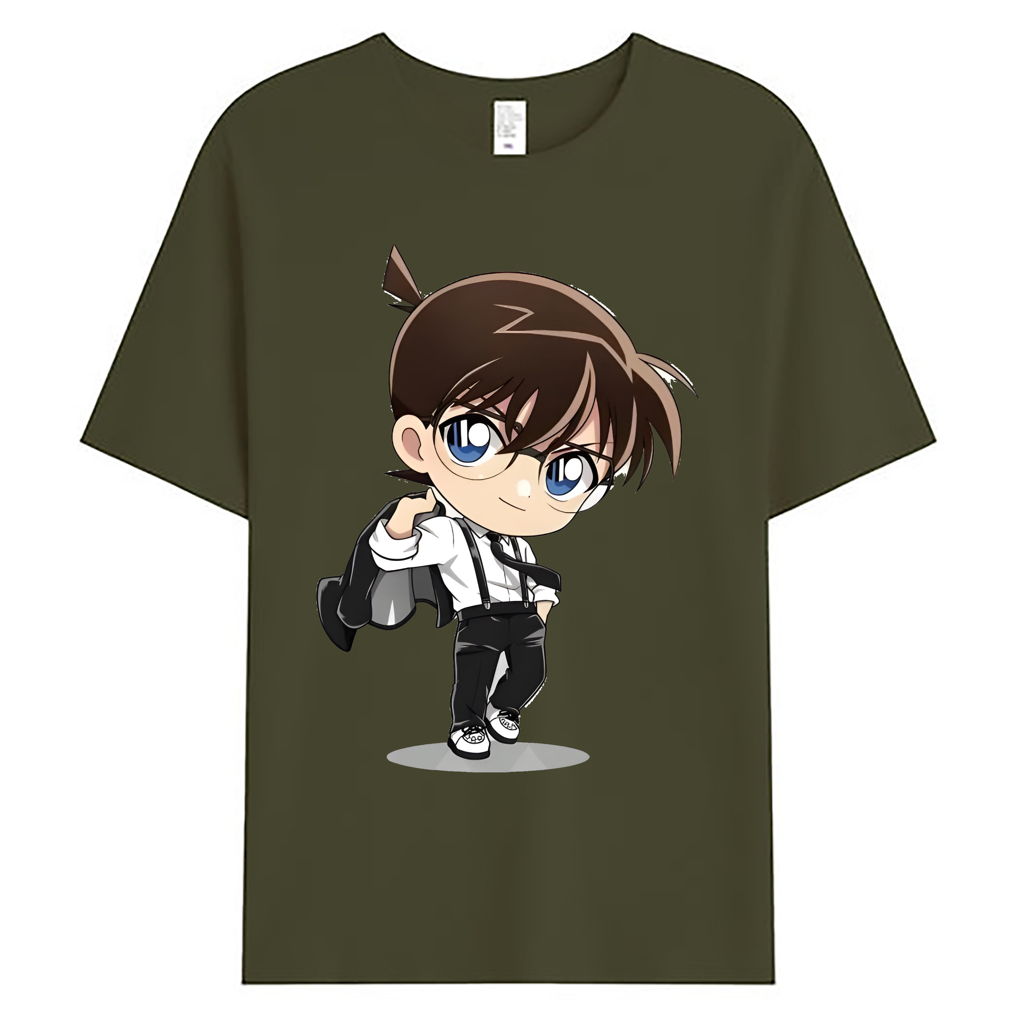 （画像用） 名探偵コナン 江戸川 コナン Detective Conan Conan Edogawa 綿100％ メンズ半袖Tシャツ｜肌触りやわらか＆通気性